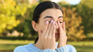 Woman with allergies