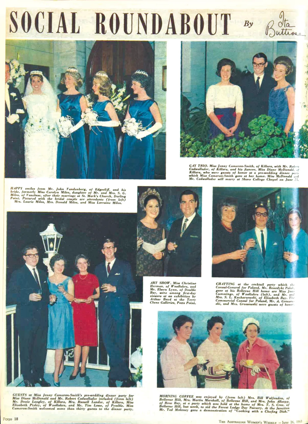 Social Roundabout page from The Australian Women's Weekly magazine