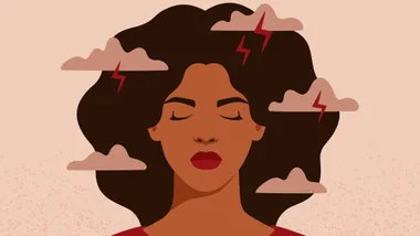 Illustration of woman feeling overwhelmed