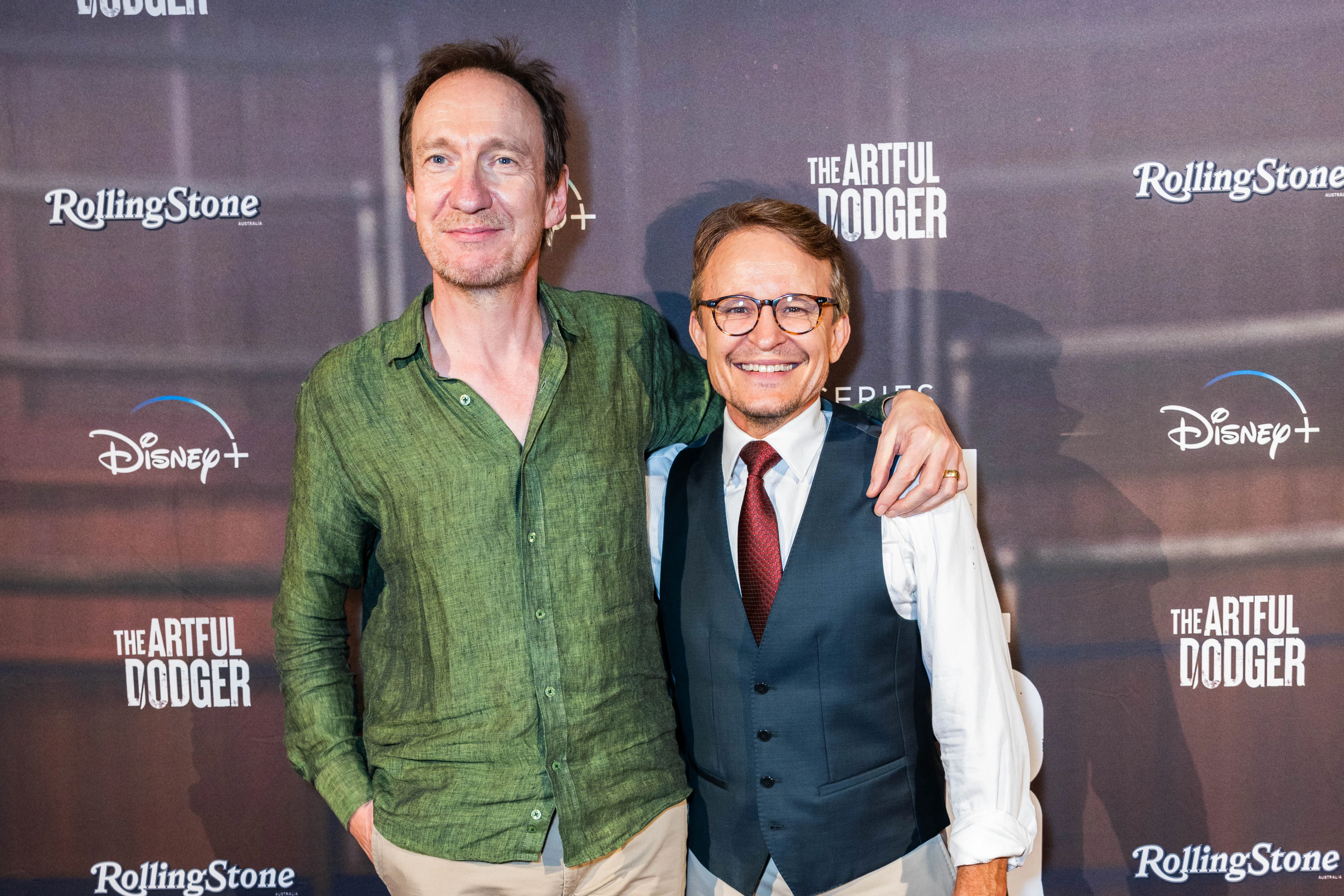 David Thewlis and Damon Herriman at the Sydney premiere of The Artful Dodger.