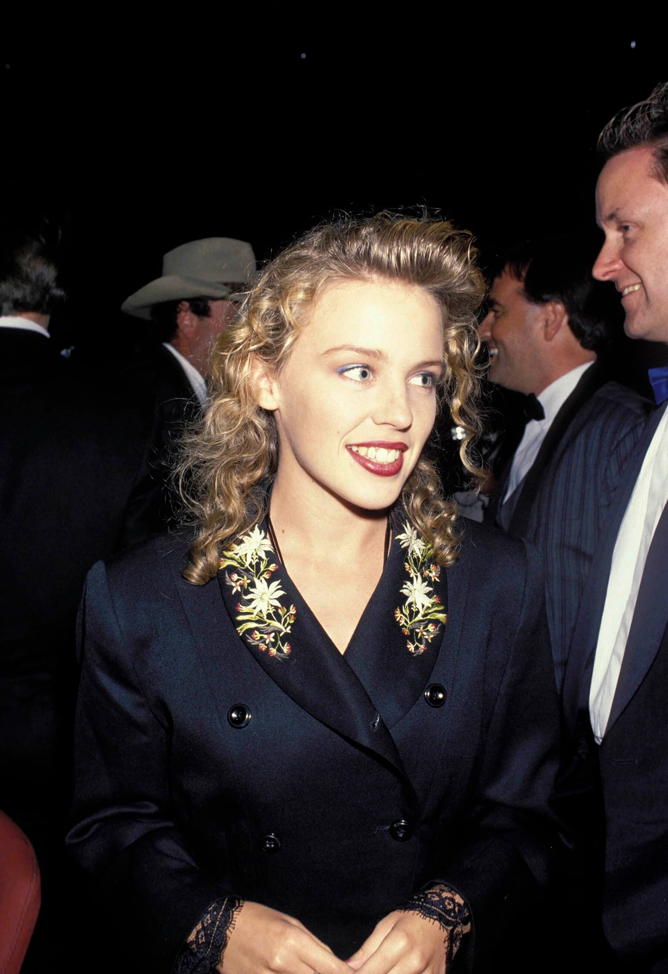SYDNEY - JANUARY 01: SINGER KYLIE MINOGUE AT THE 1989 ARIA AWARDS IN SYDNEY. (Photo by Patrick Riviere/Getty Images).