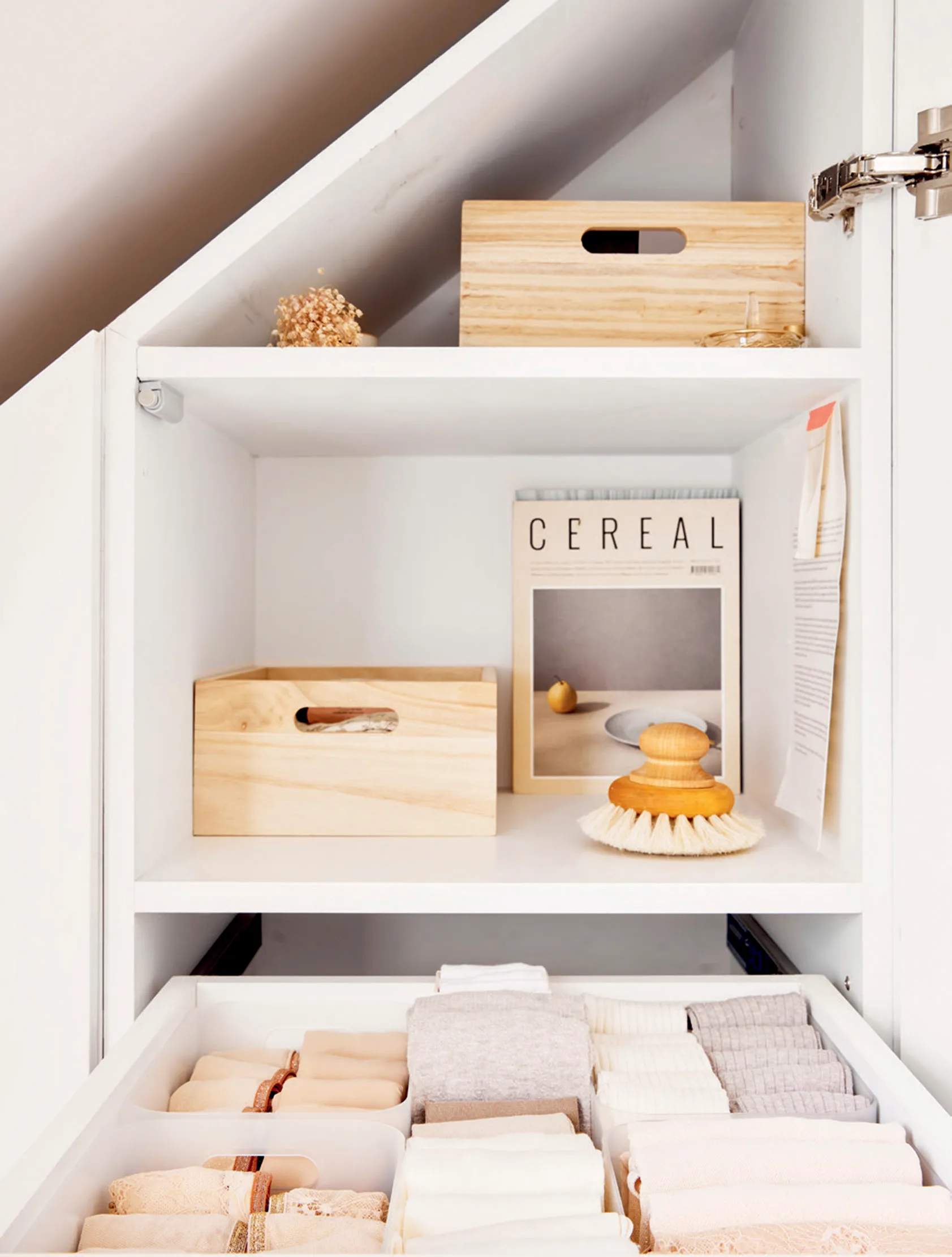 An organised cupboard