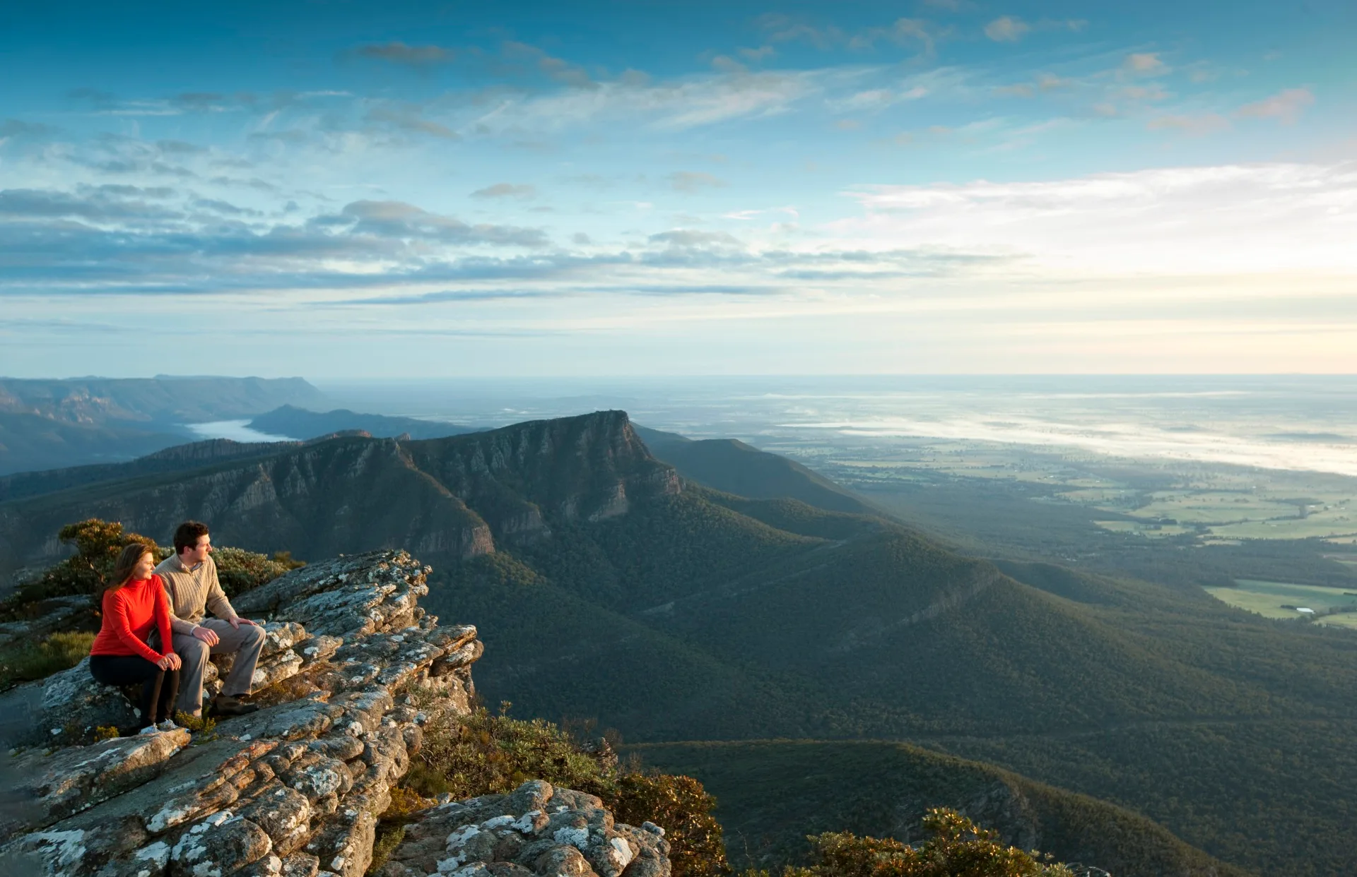 Vista of the Grampians mountain range in Victoria