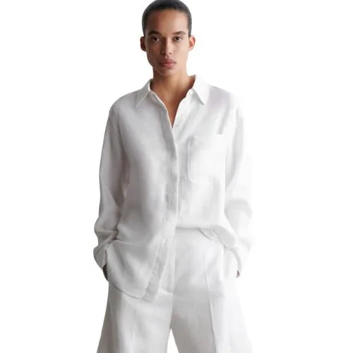 Cos Oversized Linen Shirt in white - Black Friday fashion sales