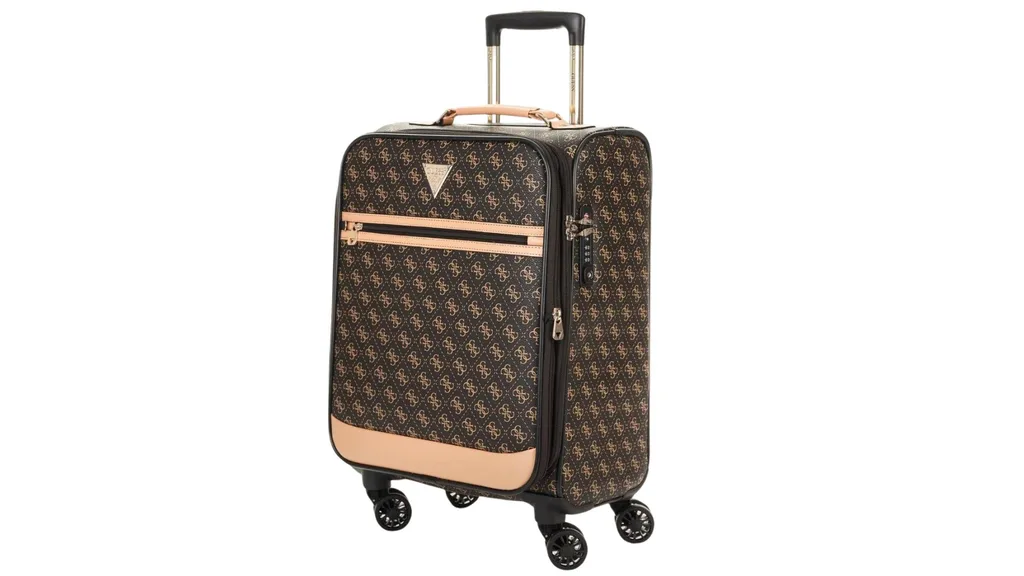 Black Friday Sale Guess Logo Affair 53cm Suitcase in tan colour.