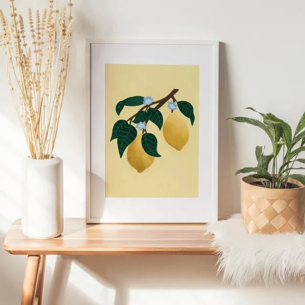 budget christmas gifts - lemon wall art