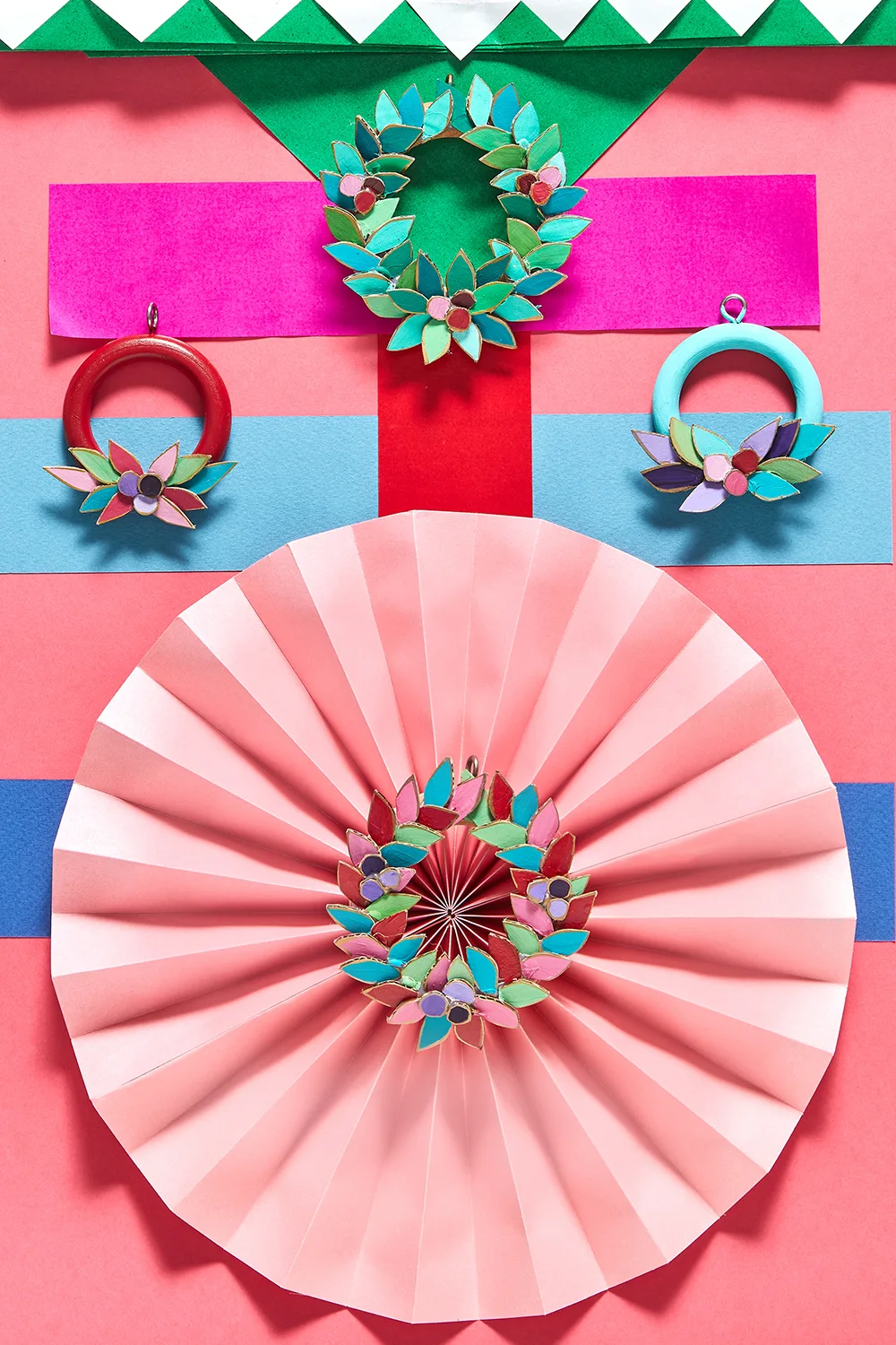 Curtain ring wreaths