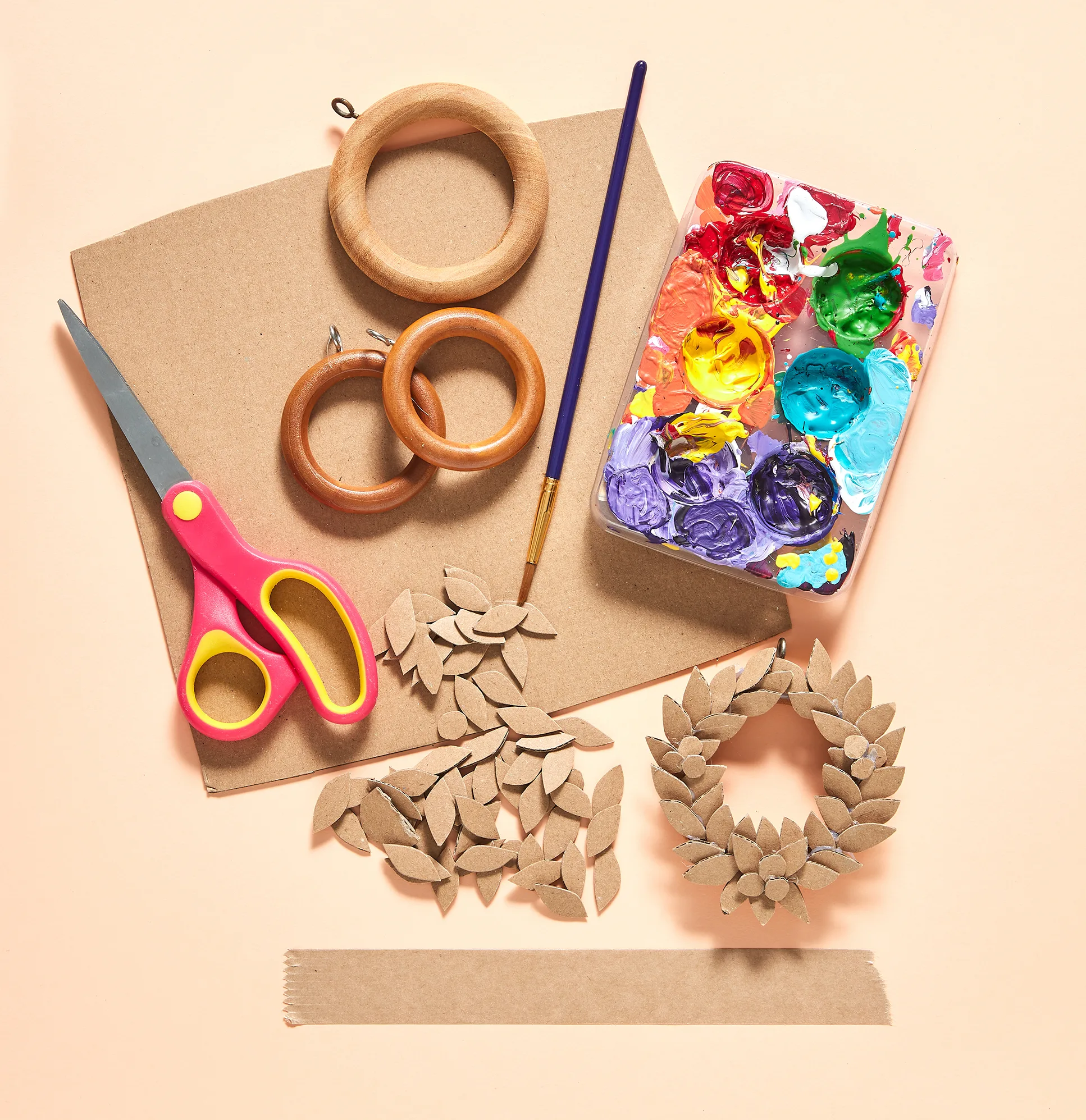 Curtain ring wreaths craft 