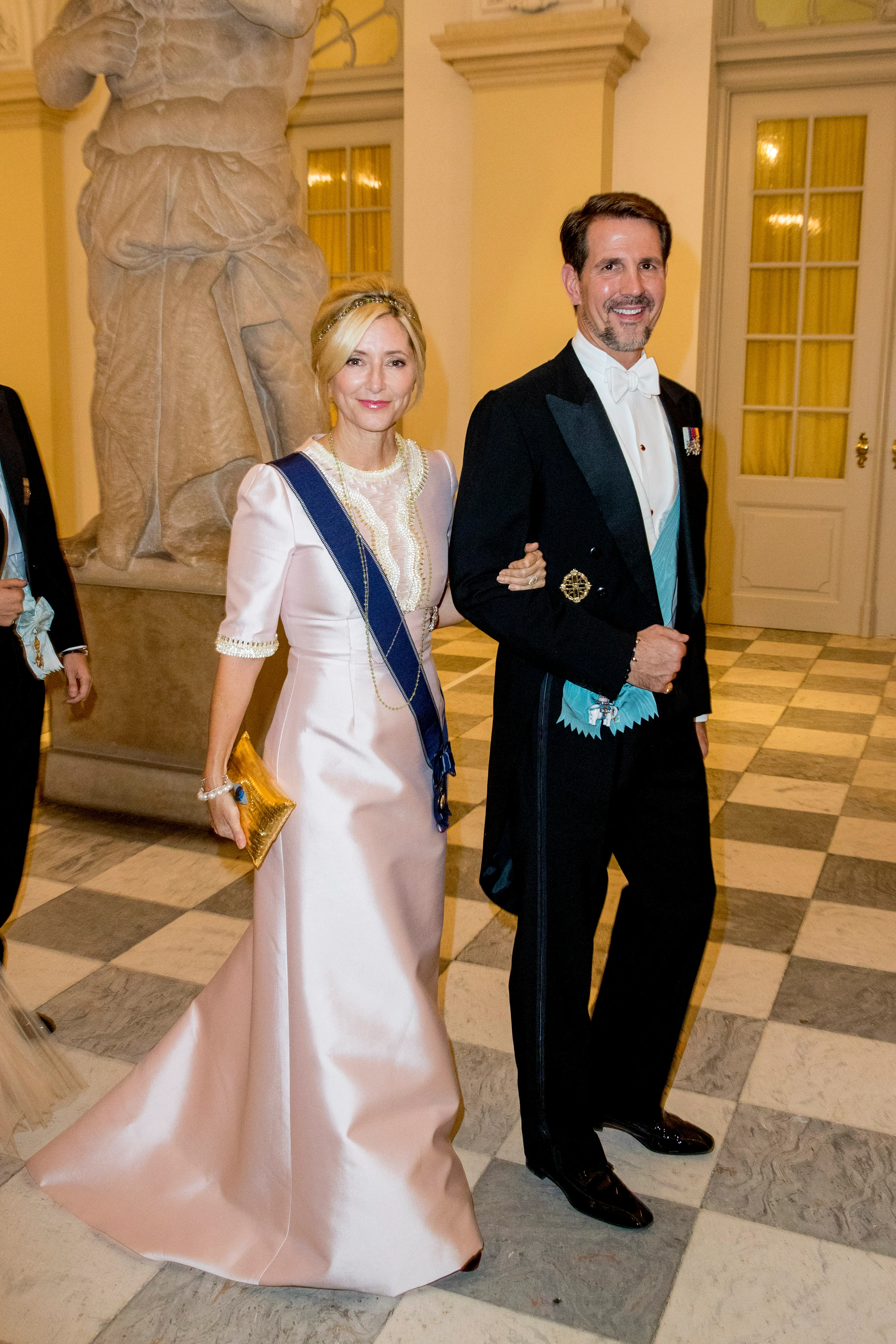 Pavlos, the prince of Greece with his wife Marie-Chantal at a gala. 