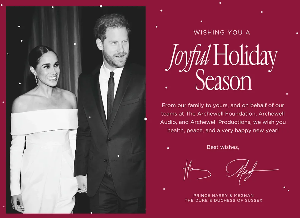 Prince Harry and Meghan Markle's Christmas Cards in 2022