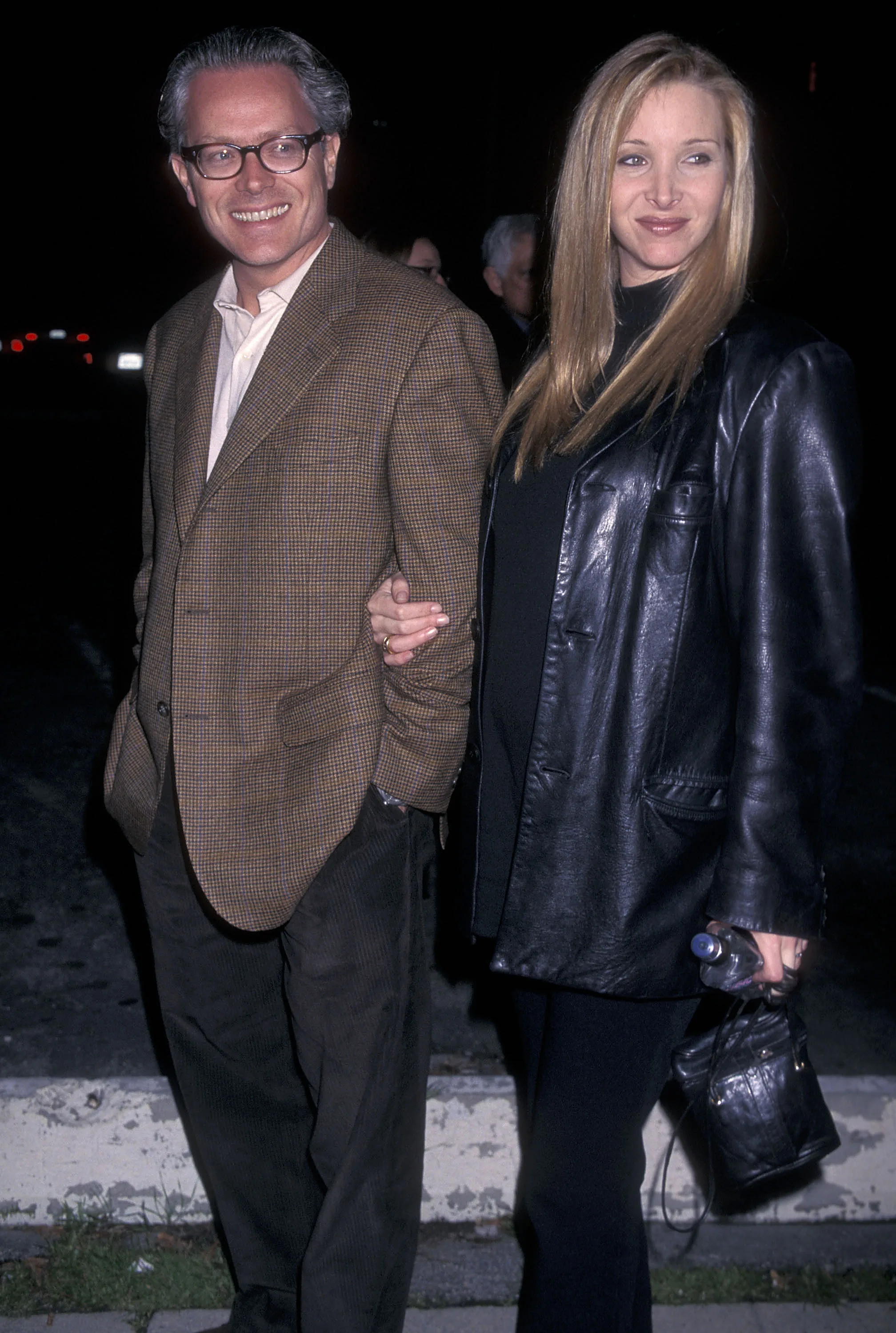 Actress Lisa Kudrow and her husband Michel Stern attend the "Kissing a Fool" Westwood Premiere 1998.