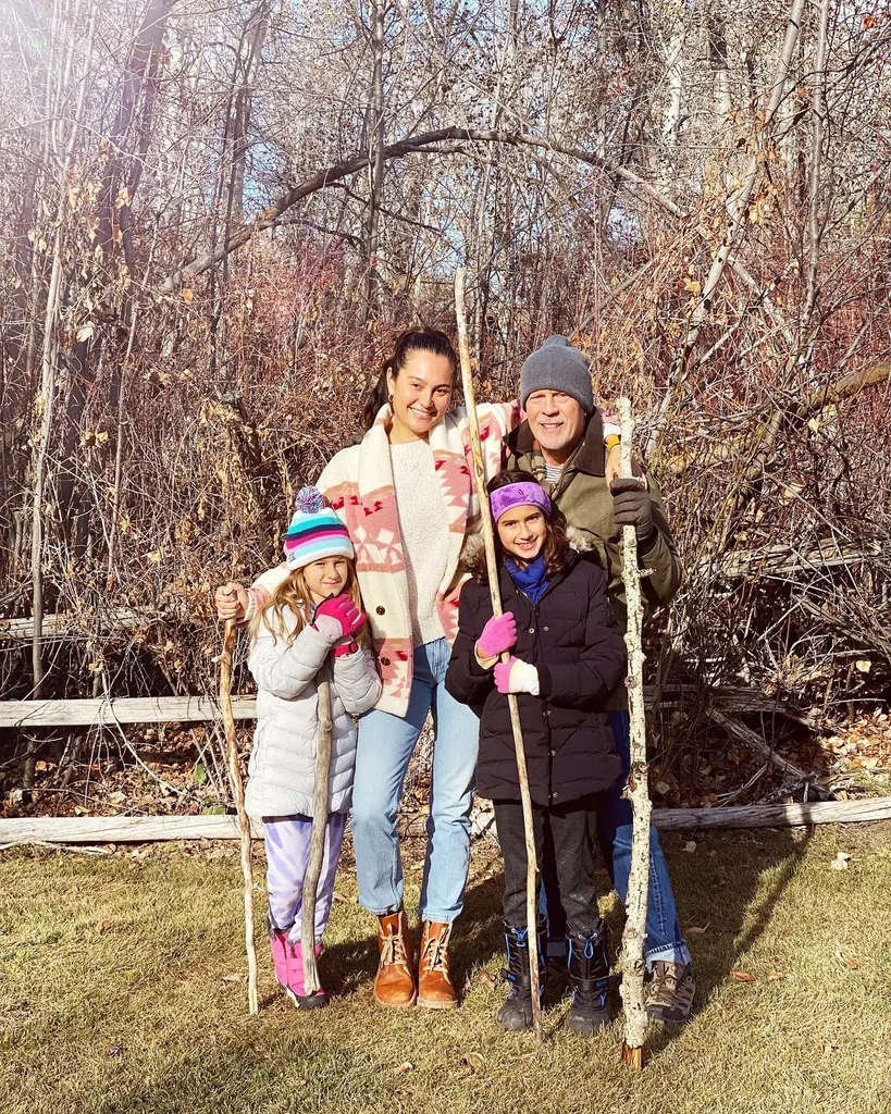 bruce willis - who currently suffers from dementia - with his family