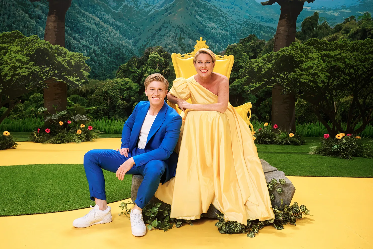 Robert Irwin and Julia Morris on the set of I'm a Celebrity