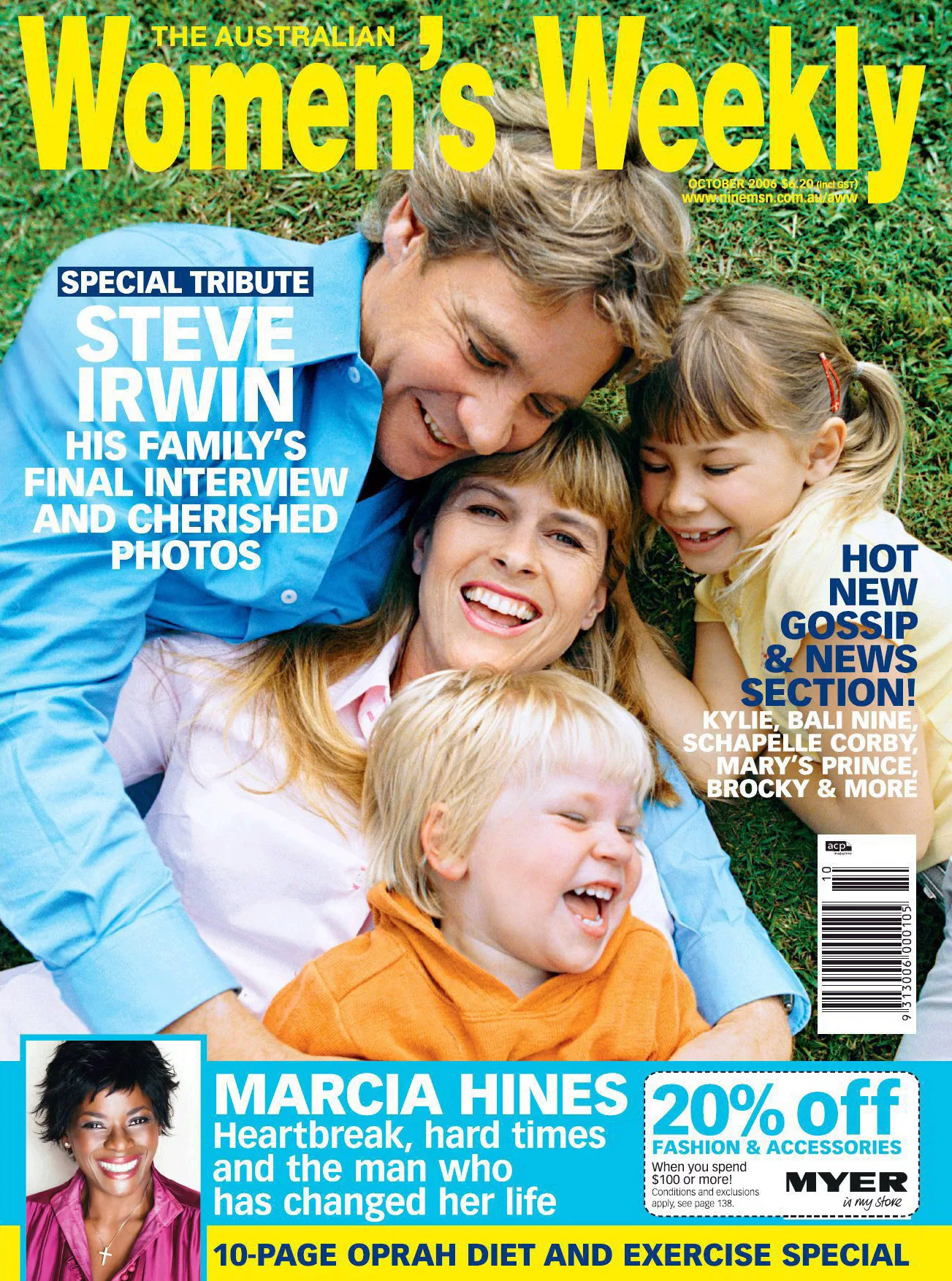 Cover of The Australian Women's Weekly October 2006 with the Irwin family