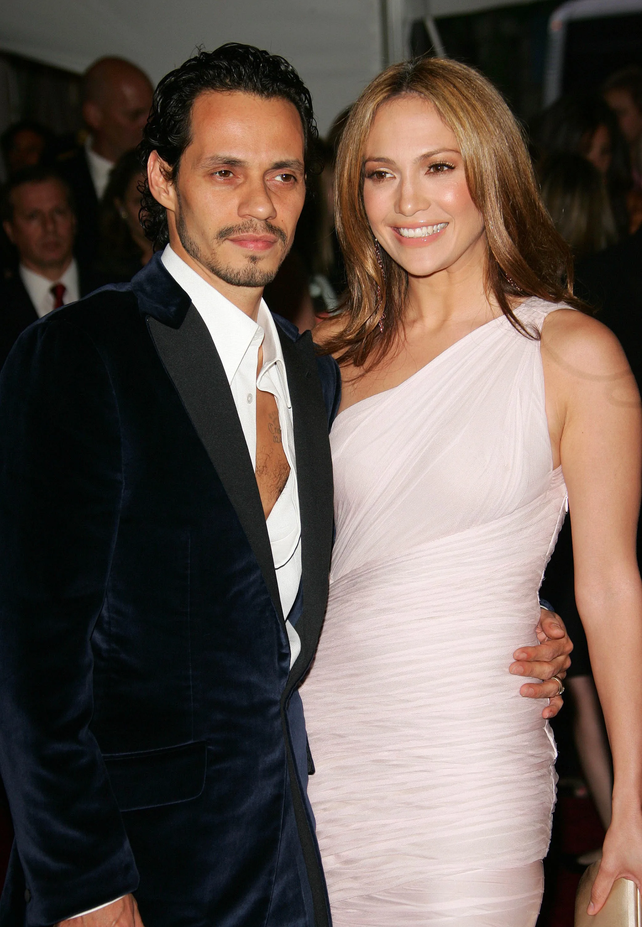 NEW YORK - MAY 01:  Actress Jennifer Lopez and her husband singer Marc Anthony attend the Metropolitan Museum of Art Costume Institute Benefit Gala: Anglomania at the Metropolitan Museum of Art May 1, 2006 in New York City.  (Photo by Evan Agostini/Getty Images)