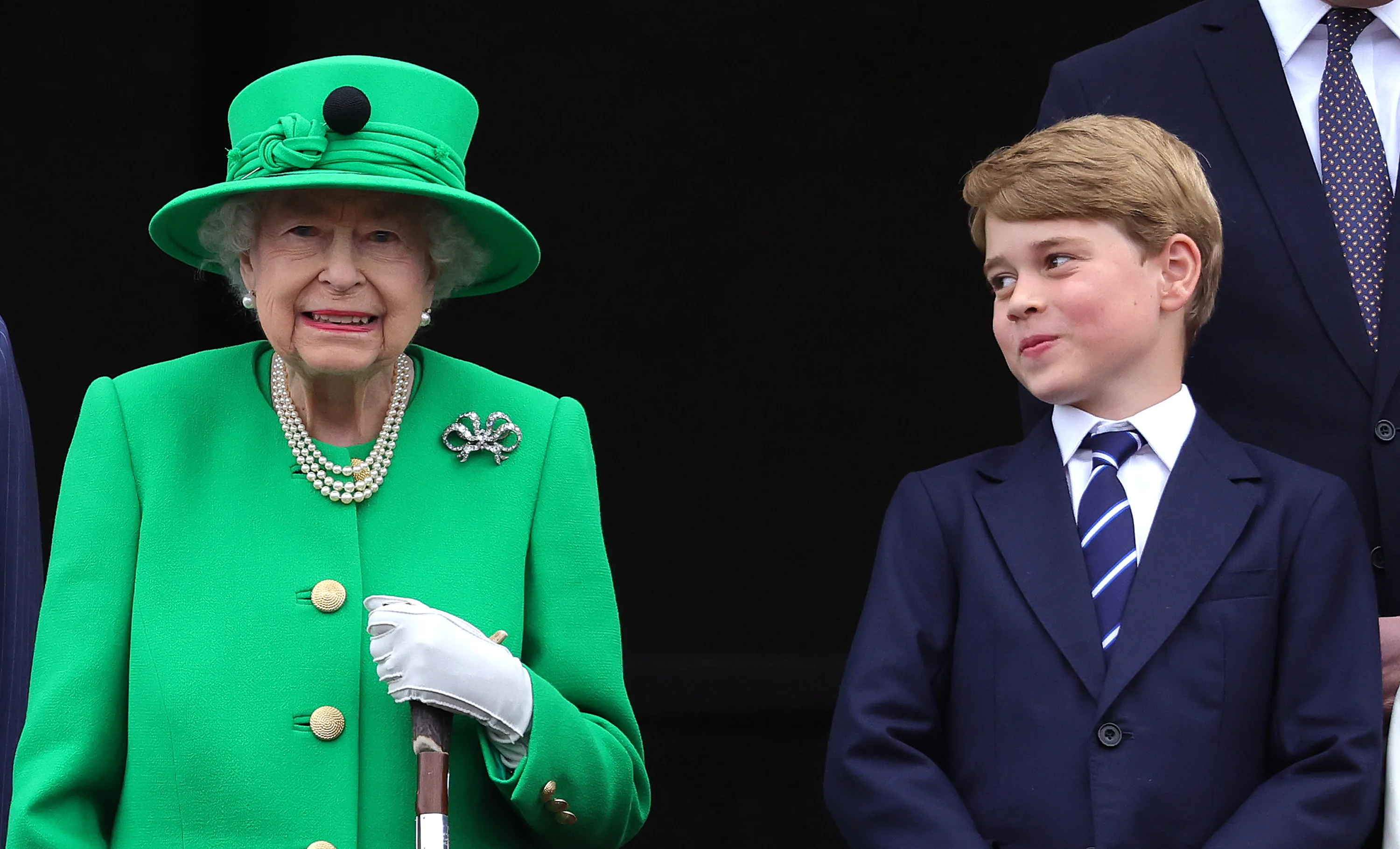 prince george and queen elizabeth