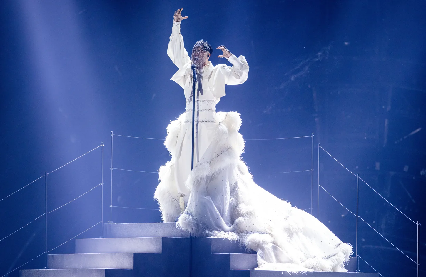 Sheldon Riley representing Australia on the Eurovision stage.