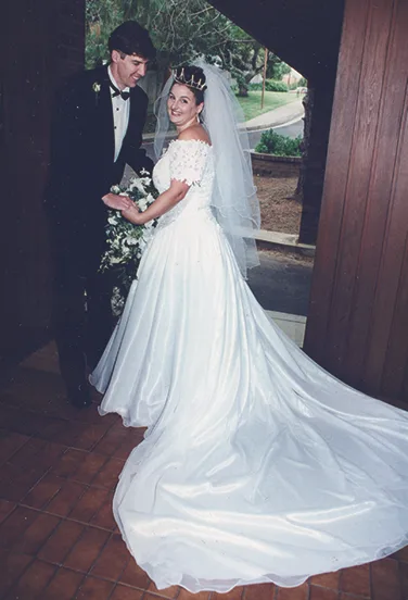 Julie and Mick Goodwin on their wedding day. Picture supplied.