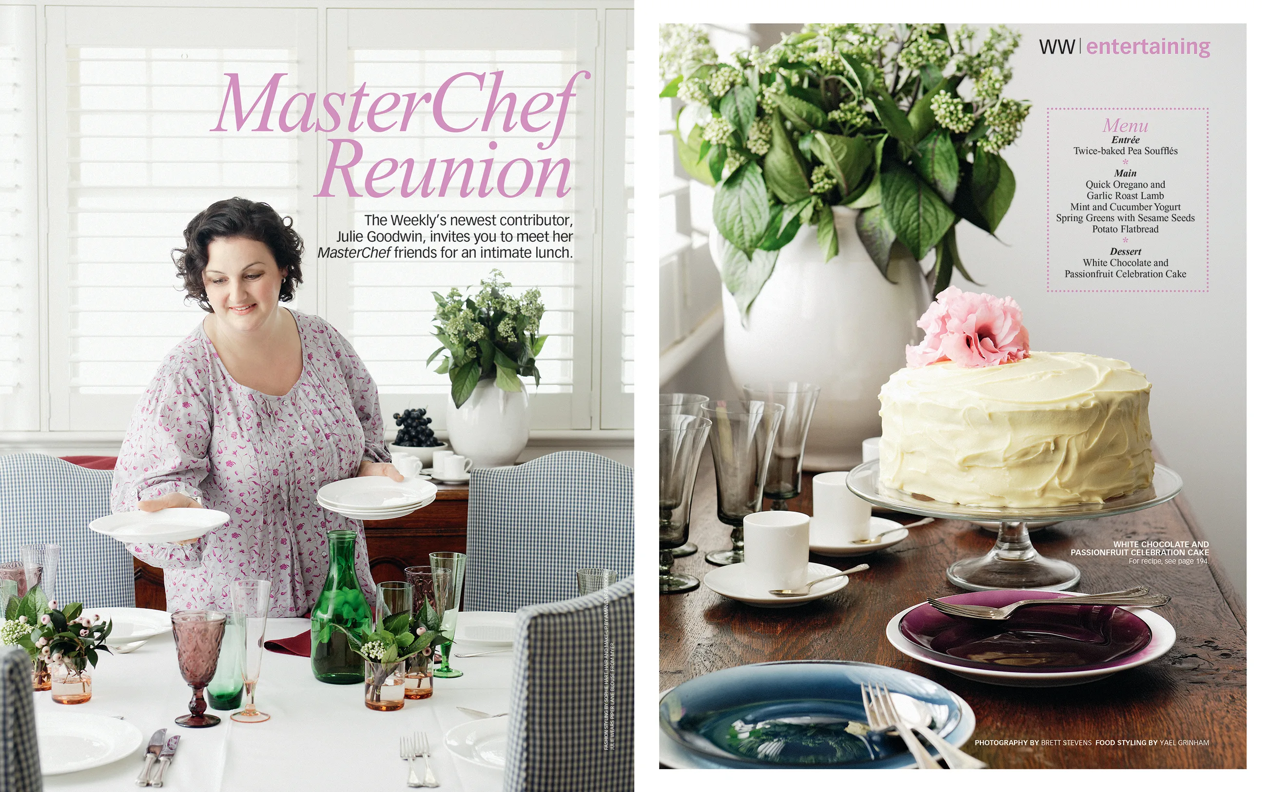 Pages of The Australian Women's Weekly featuring Julie Goodwin