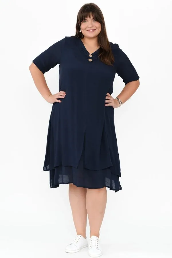 Blue Bungalow Nala Navy Layers Dress