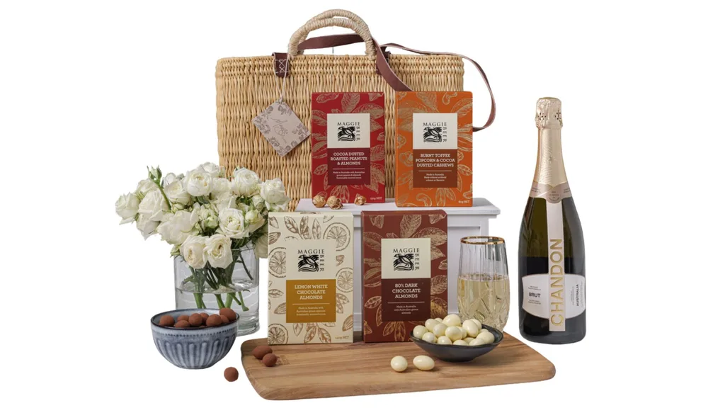 The Small French Market Basket with Chocolates and Chandon Hamper from Hamper Emporium.