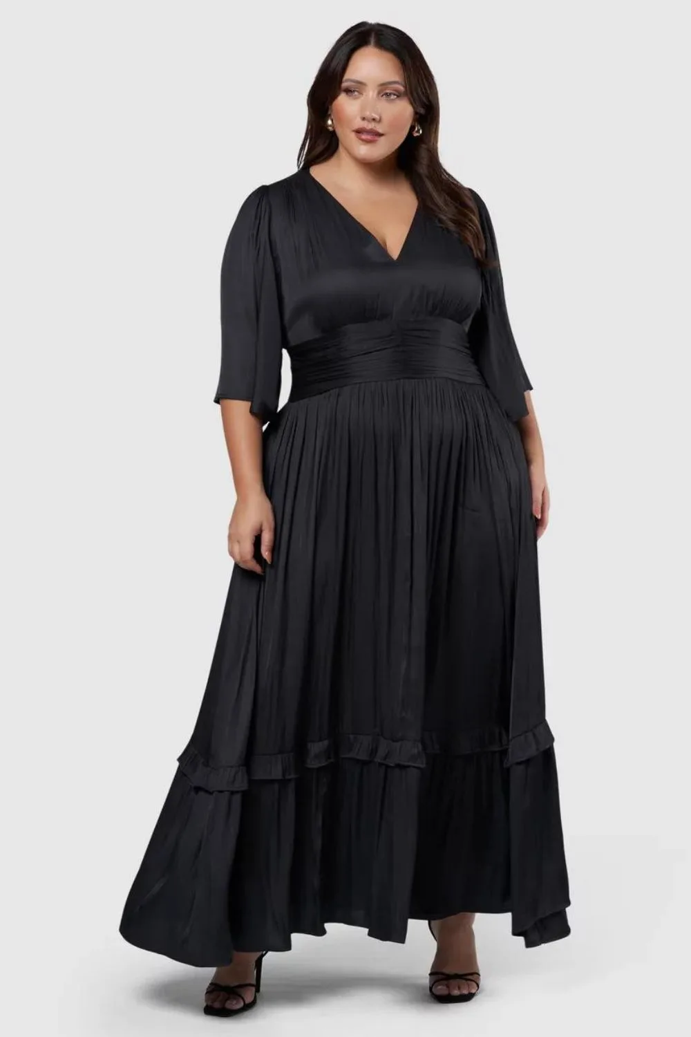 navy blue dress for baby girl Plus Size Wedding Dress with Lace Sleeves | Essense of Australia Wedding  Dresses main image 1