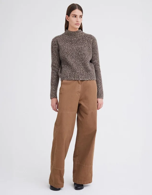 Female model wearing Australian knitwear brand Jac + Jack.