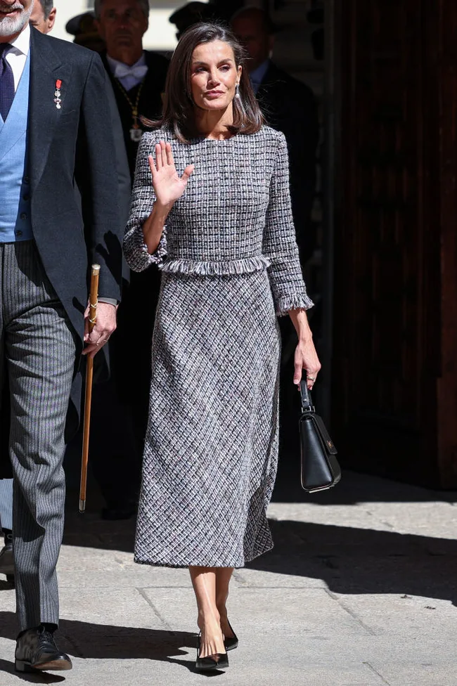 queen letizia grey dress Queen Letizia of Spain's Best Looks