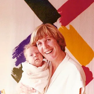 Dr Chris Brown as a baby with his mother Anne. 