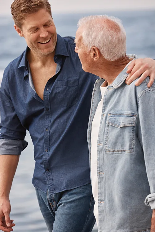 Dr Chris Brown and his father Graeme. 