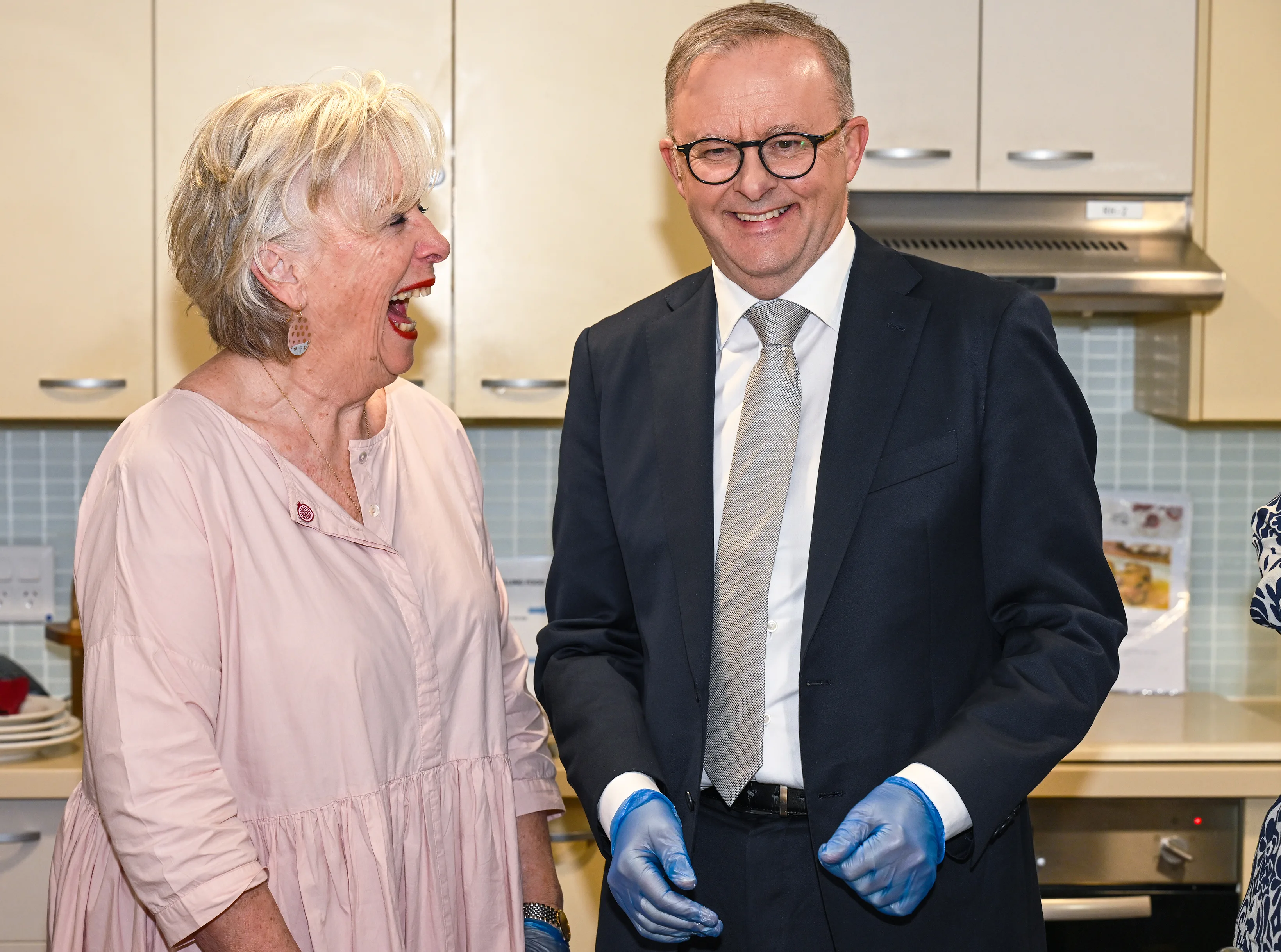 Maggie Beer and Anthony Albanese. 