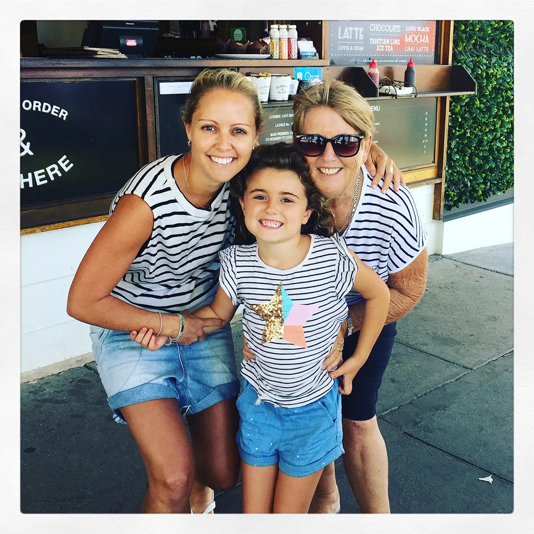 Tracey with her mum and daughter. 
