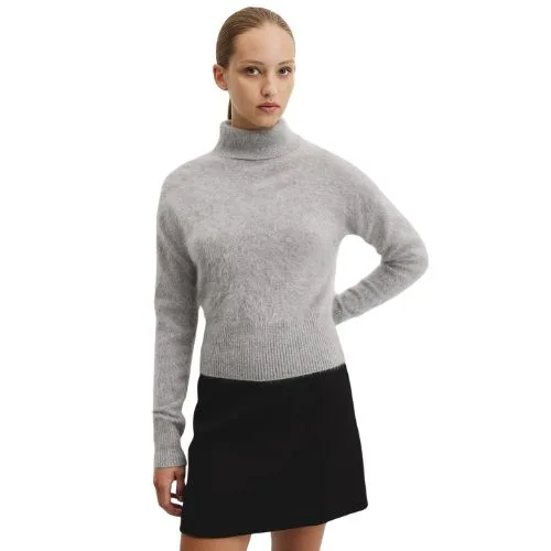 Country Road Cashmere Roll Neck Knit - grey marle colour
