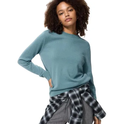 Uniqlo 100% Cashmere Crew Neck Sweater - green colour - best knitwear brands Australia