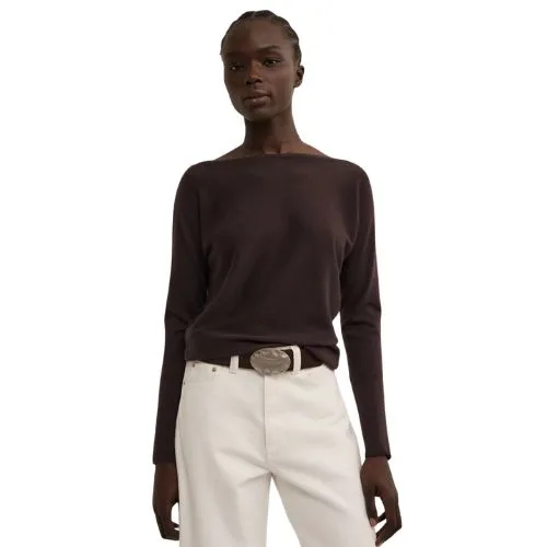 Witchery Merino Boat Neck Knit in espresso - best knitwear brands Australia
