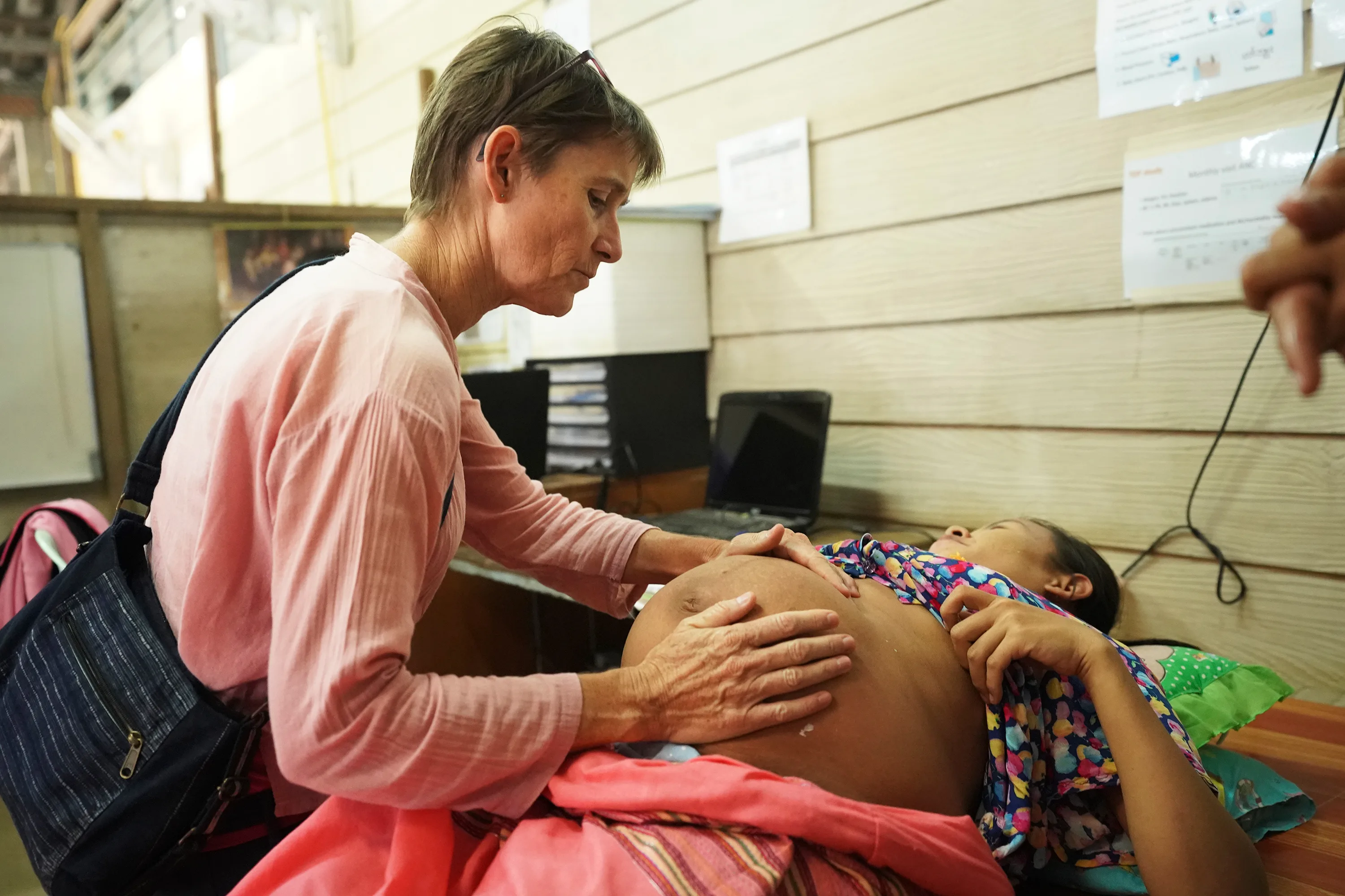Dr Rose McGready with a patient.