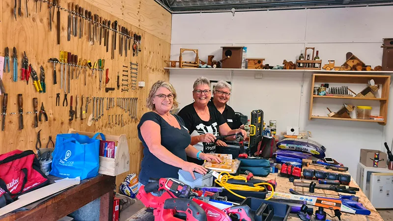 Women participating in the shed activities. 