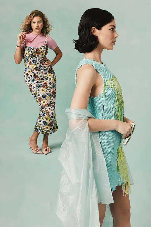 Clare Hughes and Azizi Donnelly in a photo shoot for Peter Brew-Bevan.