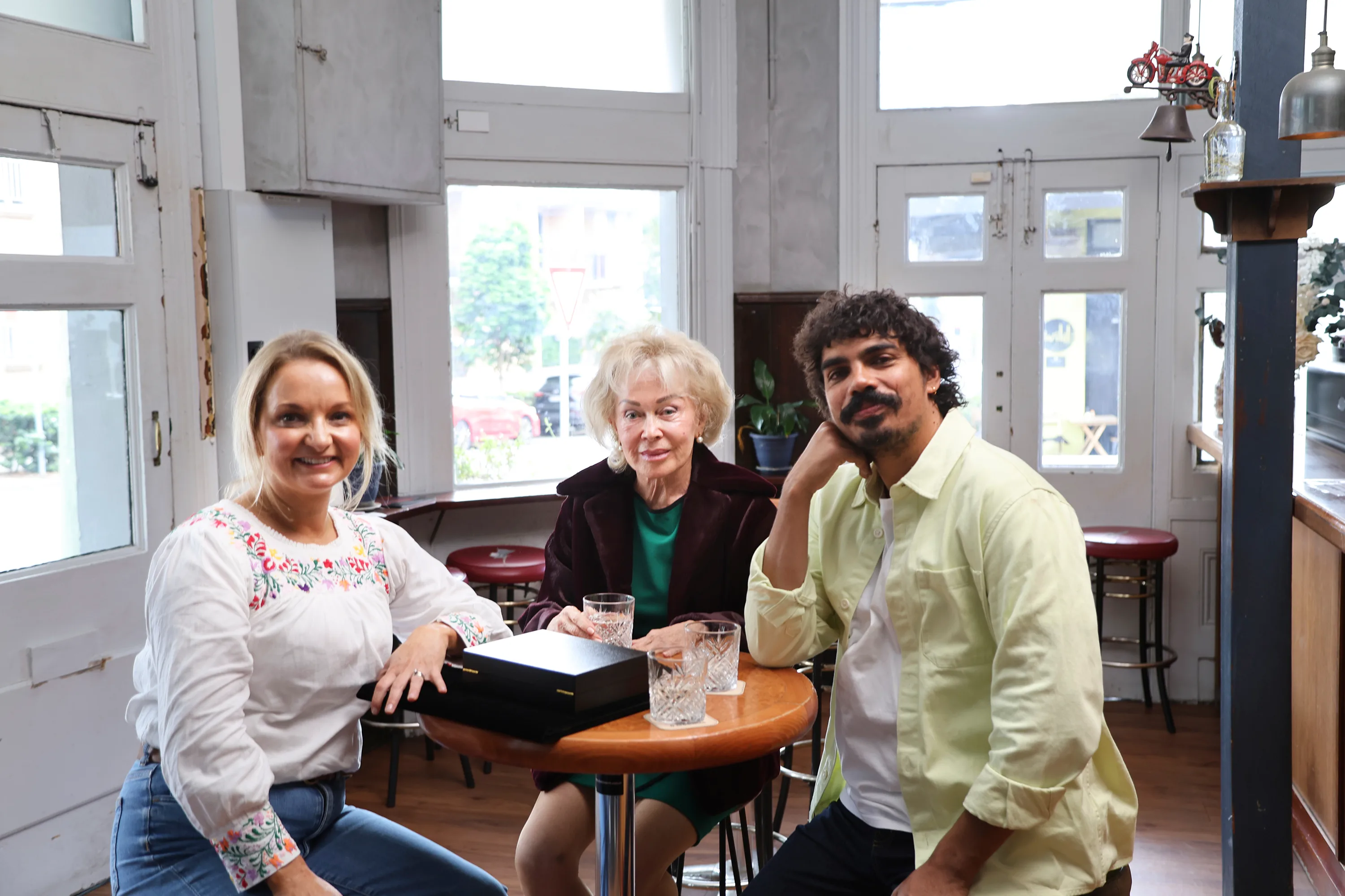 Tony Armstrong with Tracey Corbin-Matchett and Blanche D'Alpuget on his new show on ABC.