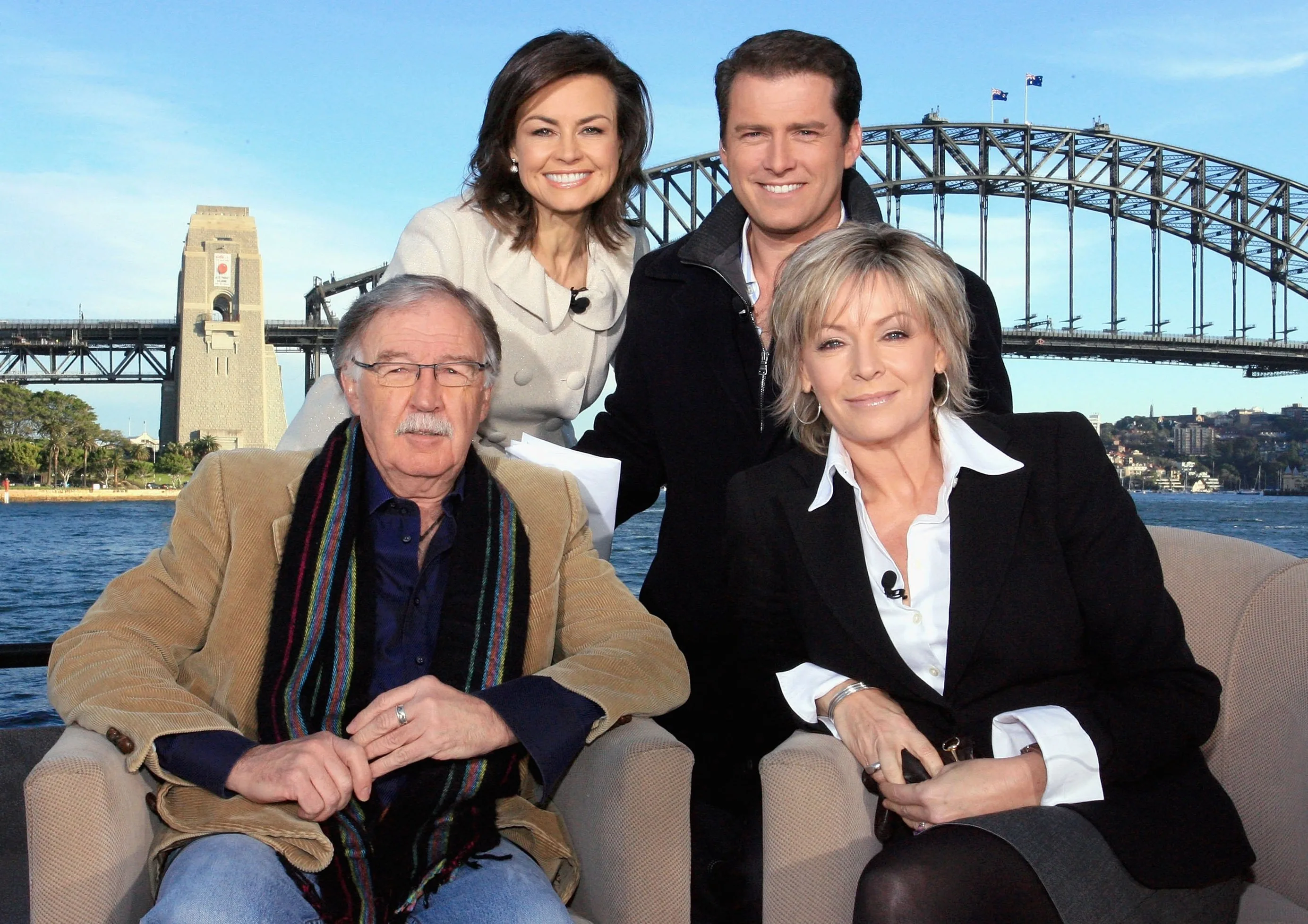 When the Today Show turned 25 in 2007, past Liz and fellow former host George Negus returned to set to join Karl Stefanovic and Lisa Wilkinson. Photo by Lisa Maree Williams/Getty Images