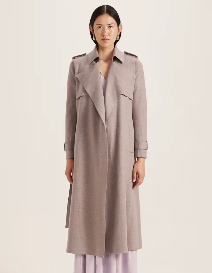 Saba Karla Wool Longline Trench Coat
in mink