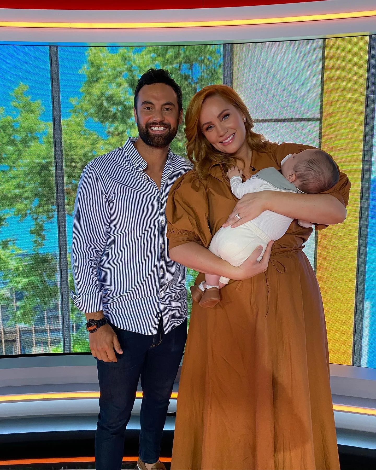 Jules Robinson and Cam Merchant with their son ollie