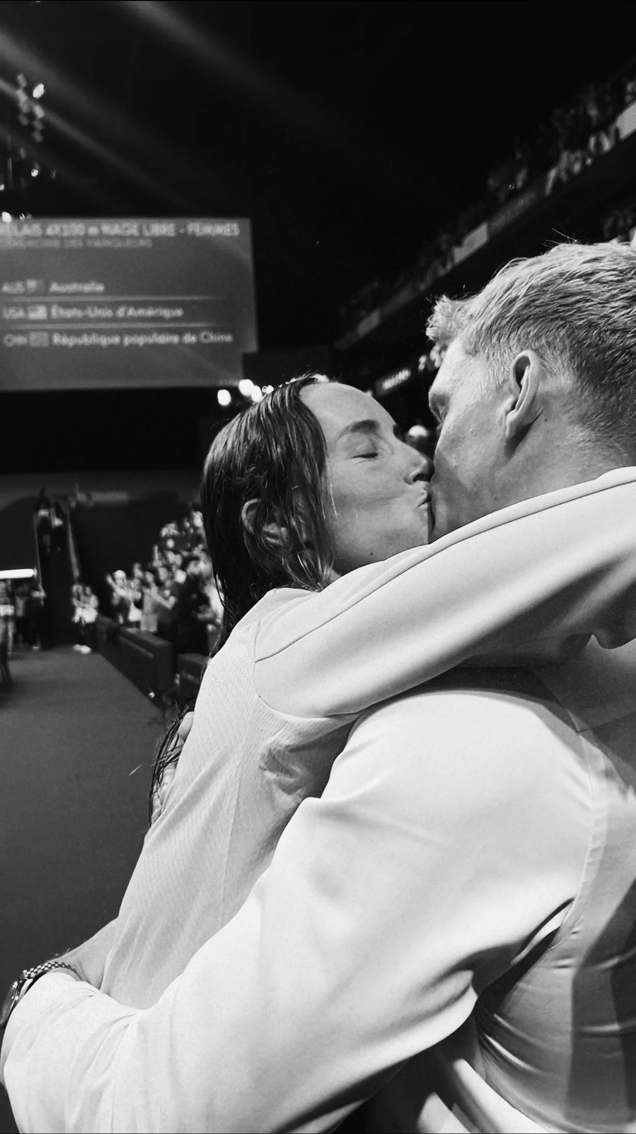 The couple embracing after Emma’s recent Olympic gold medal win.