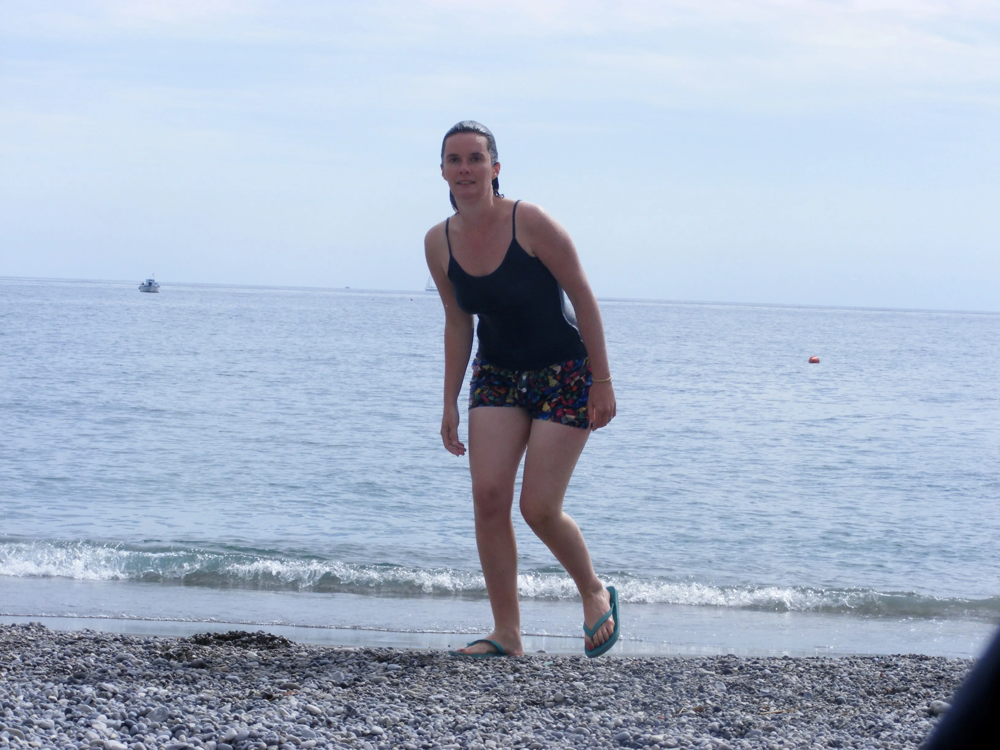 Lizz Hills on beach in Thailand in 2004