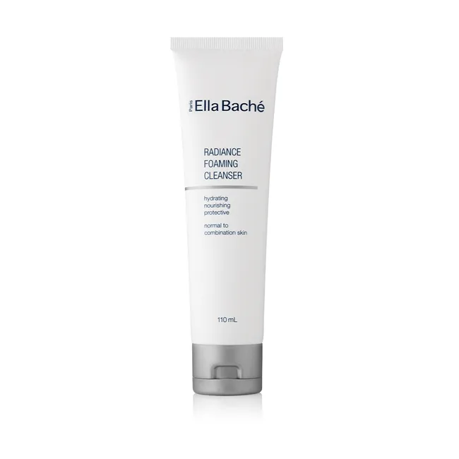 Ella Bach&eacute; Radiance Foaming Cleanser tube, 110 mL for normal to combination skin.