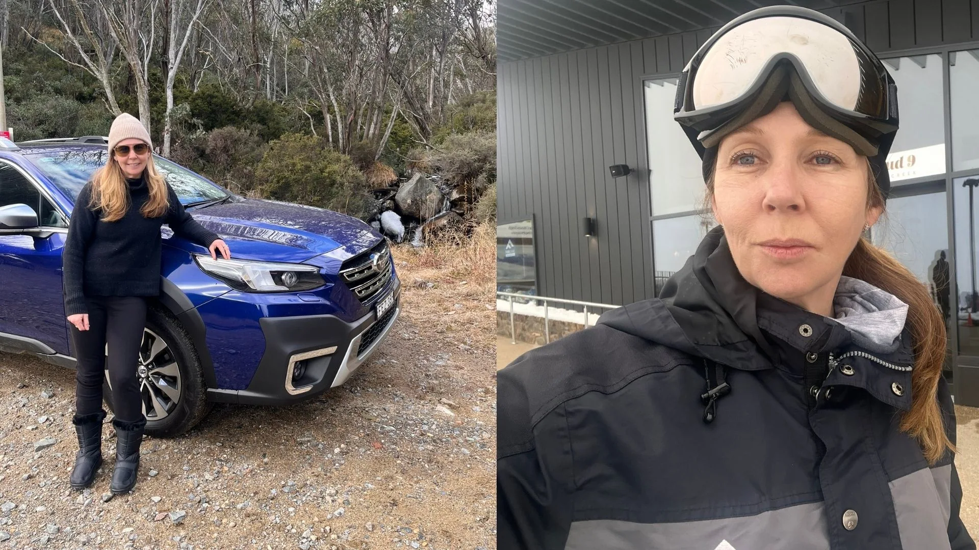 Jouranlist Clarr Catt with the Subaru Symmetrical AWD at Falls Creek