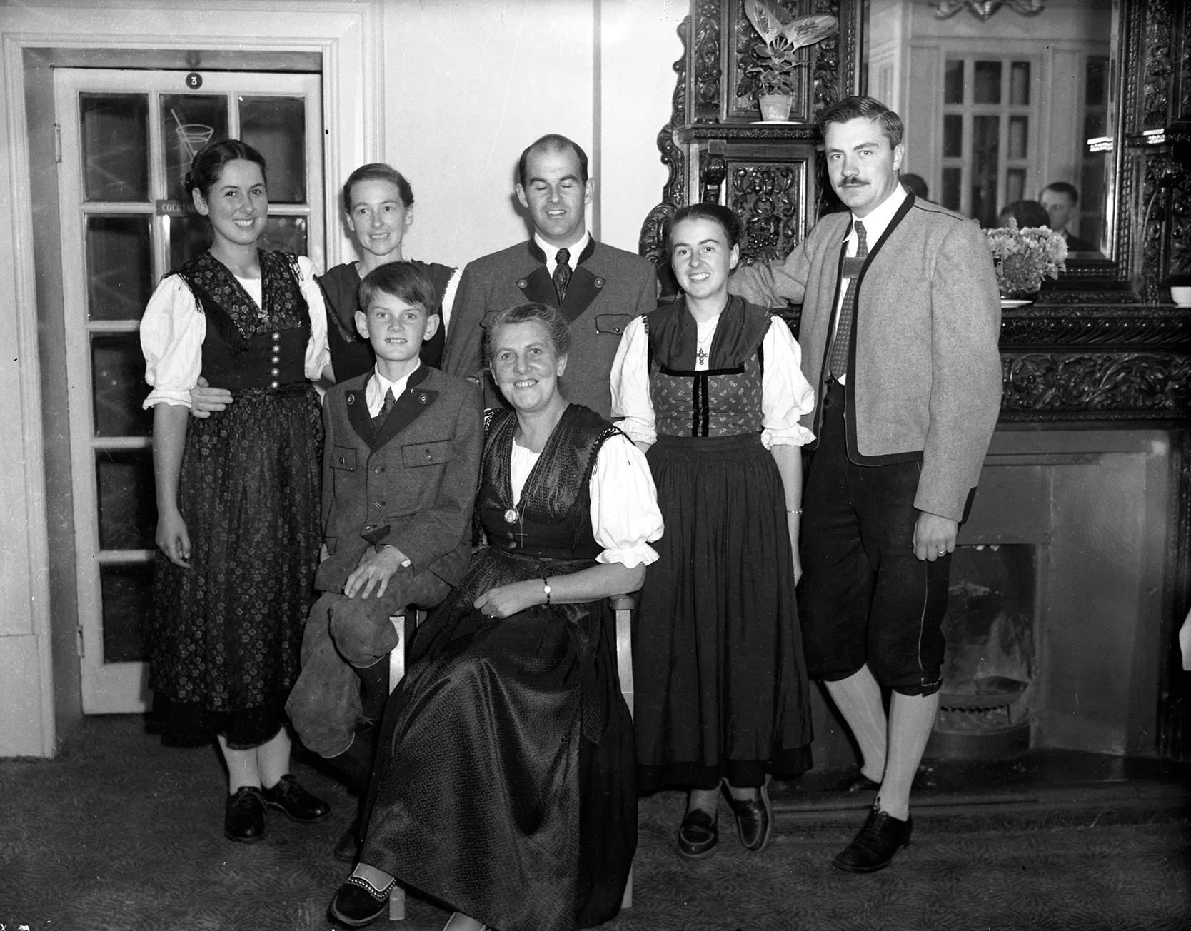 Black and white photo of The Von Trapp Family