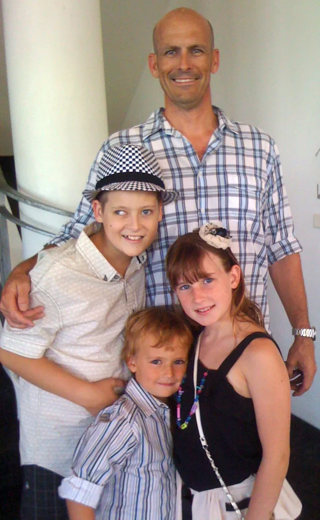 R U OK? founder Gavin Larkin with his three children.