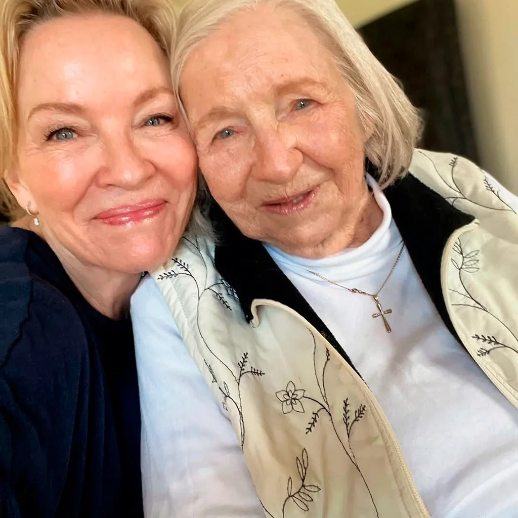 Rebecca Gibney with her mum