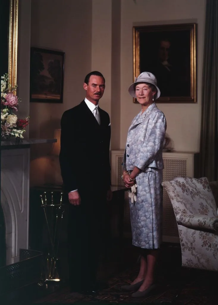 Portrait of Jean, Grand Duke of Luxembourg standing next to the Grand Duchess Charlotte, 1963. Washington DC. (Photo by Bachrach/Getty Images)